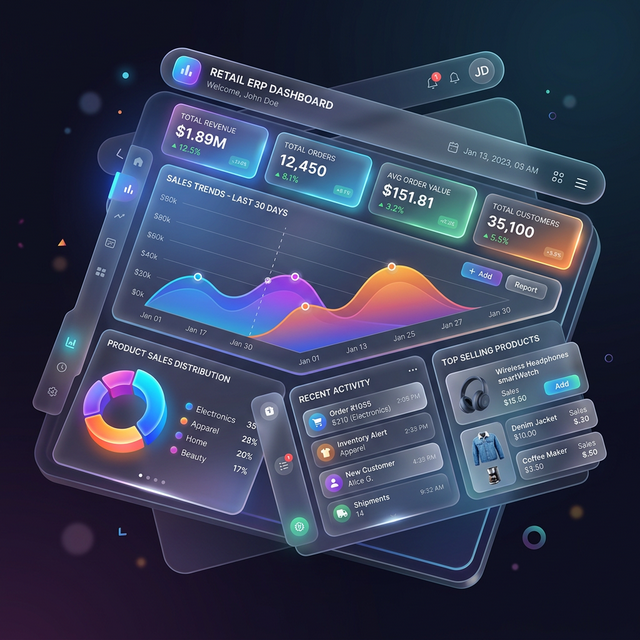 GoFrugal Retail ERP Dashboard - POS & Inventory Management